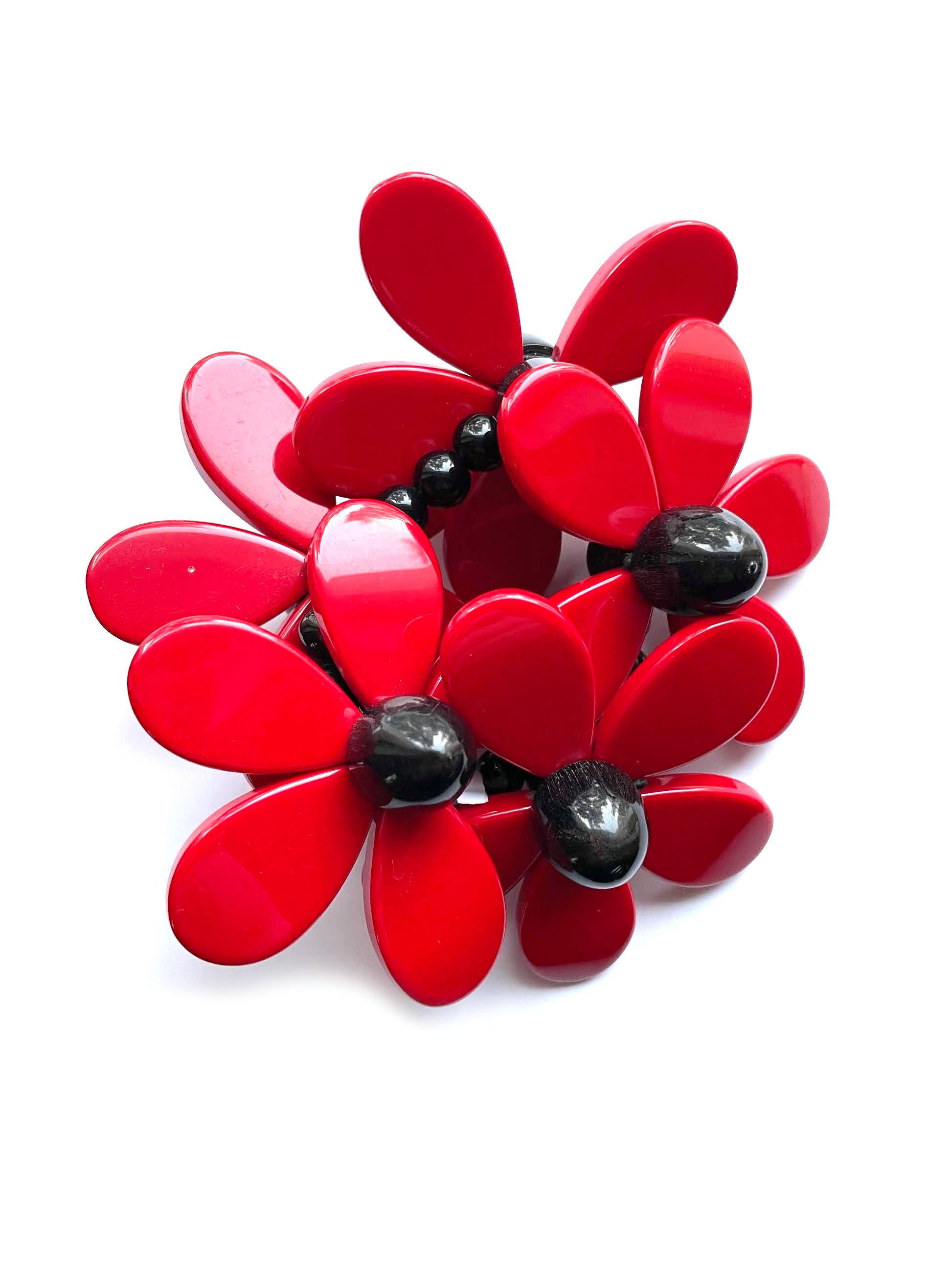 Marion Godart Red & Black Flower Bracelet