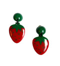 Marion Godart Deep Red Strawberry Earrings