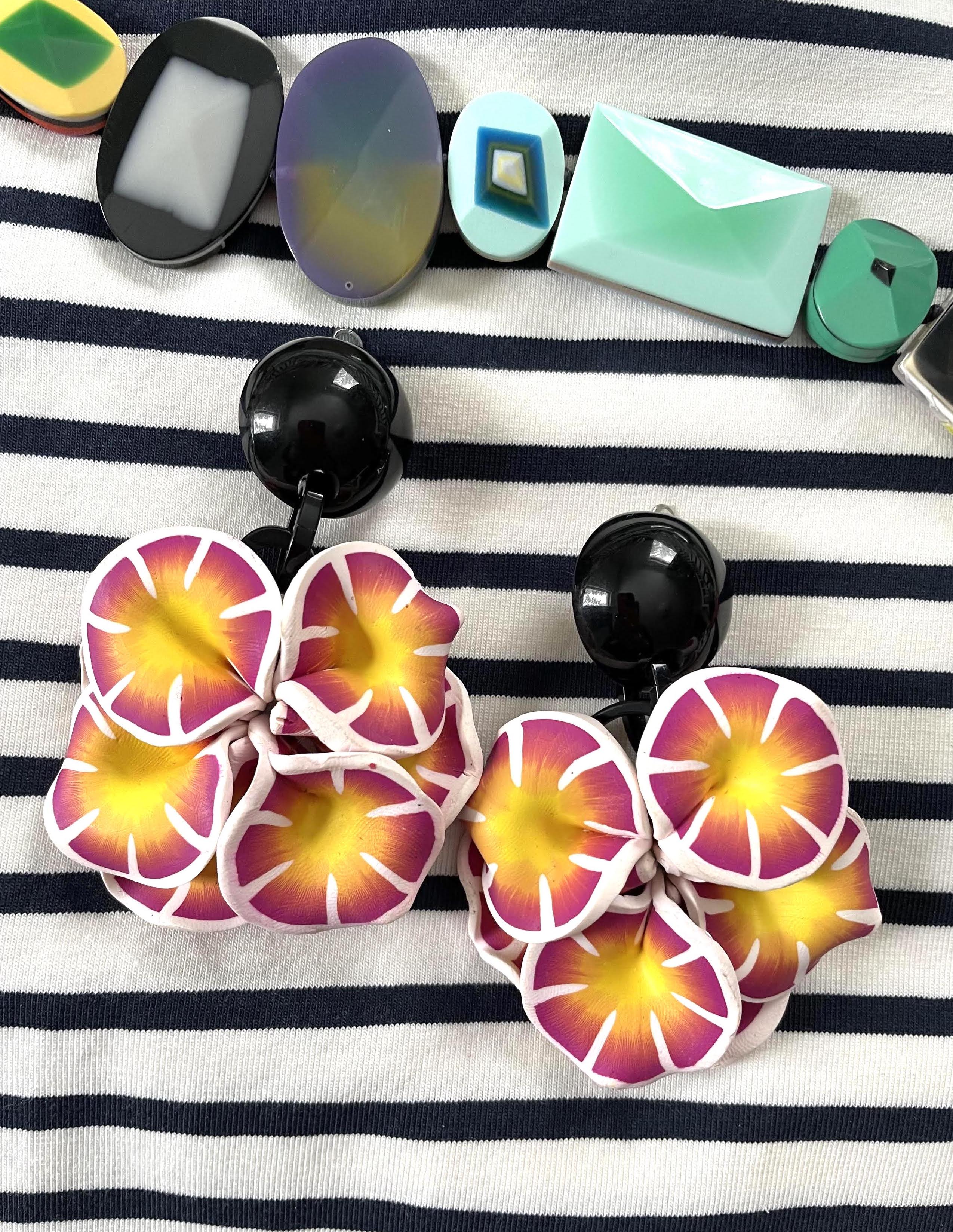 Marion Godart Origami Flower Power Earrings, Yellow