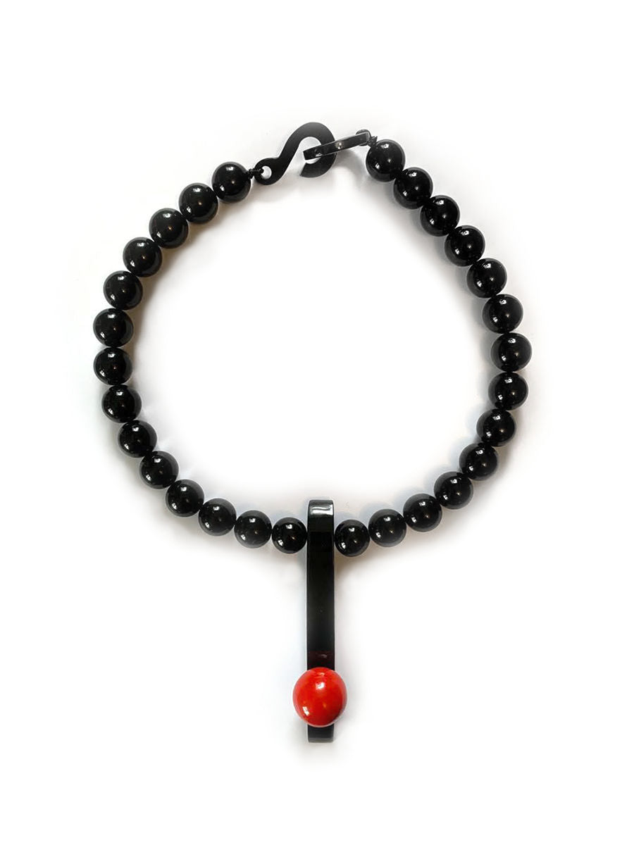 Marion Godart Minimalistic Black & Red Pendant