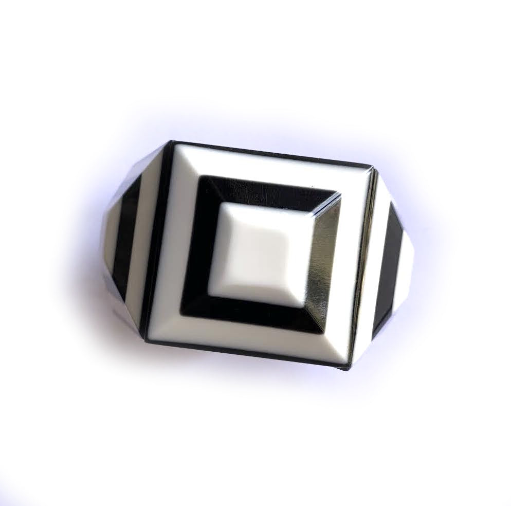 Marion Godart Black & White Art Deco Style Bracelet, white