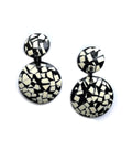 Marion Godart Round Mosaic Earrings in Black & White