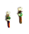 Marion Godart Multicolor Salsa Earrings, Pearl White