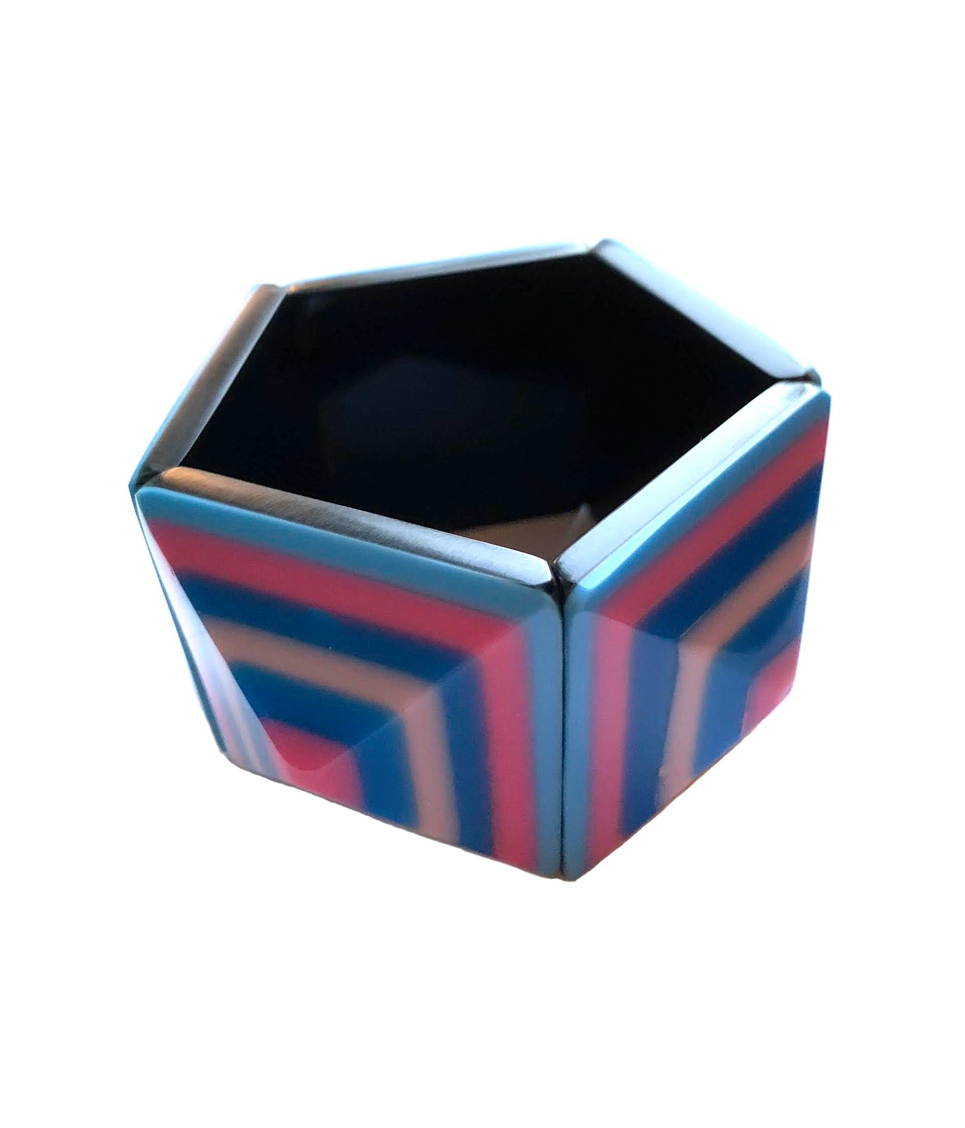 Marion Godart Art Deco Style Bracelet in Blue & Pink