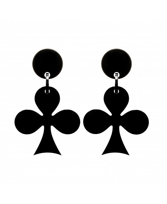 Marion Godart Black Clubs Casino Earrings, small