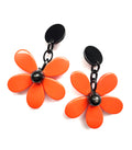Marion Godart Orange & Black Flower Power Earrings