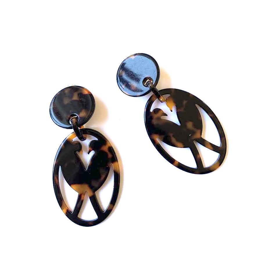 Marion Godart Oval Earrings with Doves