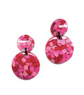 Marion Godart Round Mosaic Earrings in Pink