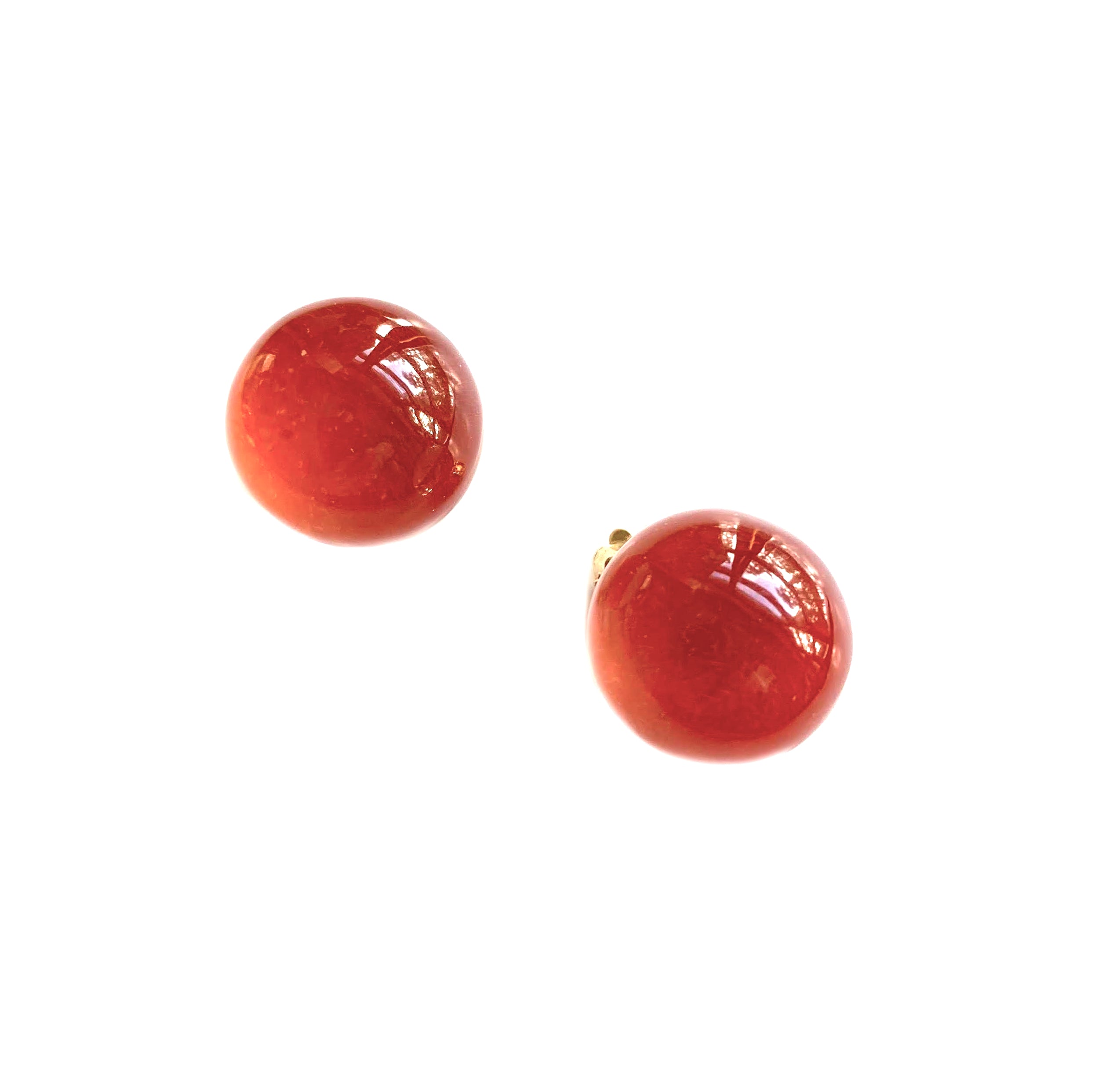 Marion Godart Round Orange Sphere Earrings
