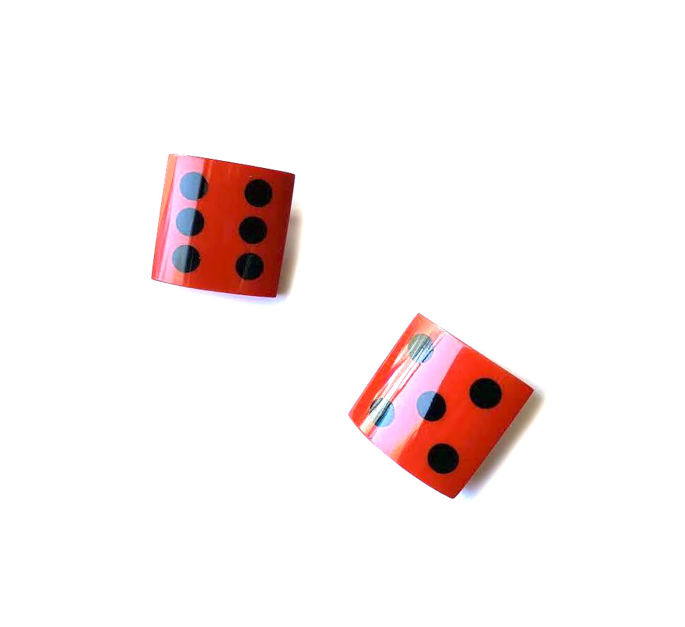 Marion Godart Red & Black Dice Earrings
