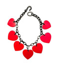 Marion Godart Necklace with Big Red Hearts