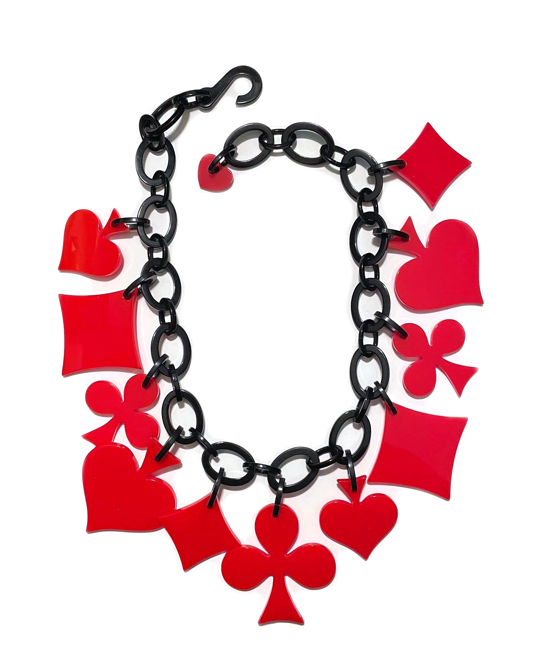 Marion Godart Red Hearts Casino Necklace