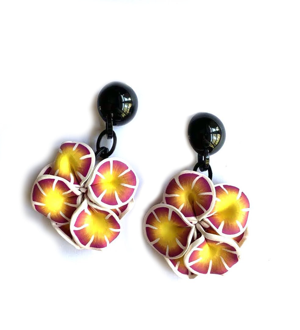 Marion Godart Origami Flower Power Earrings, Yellow