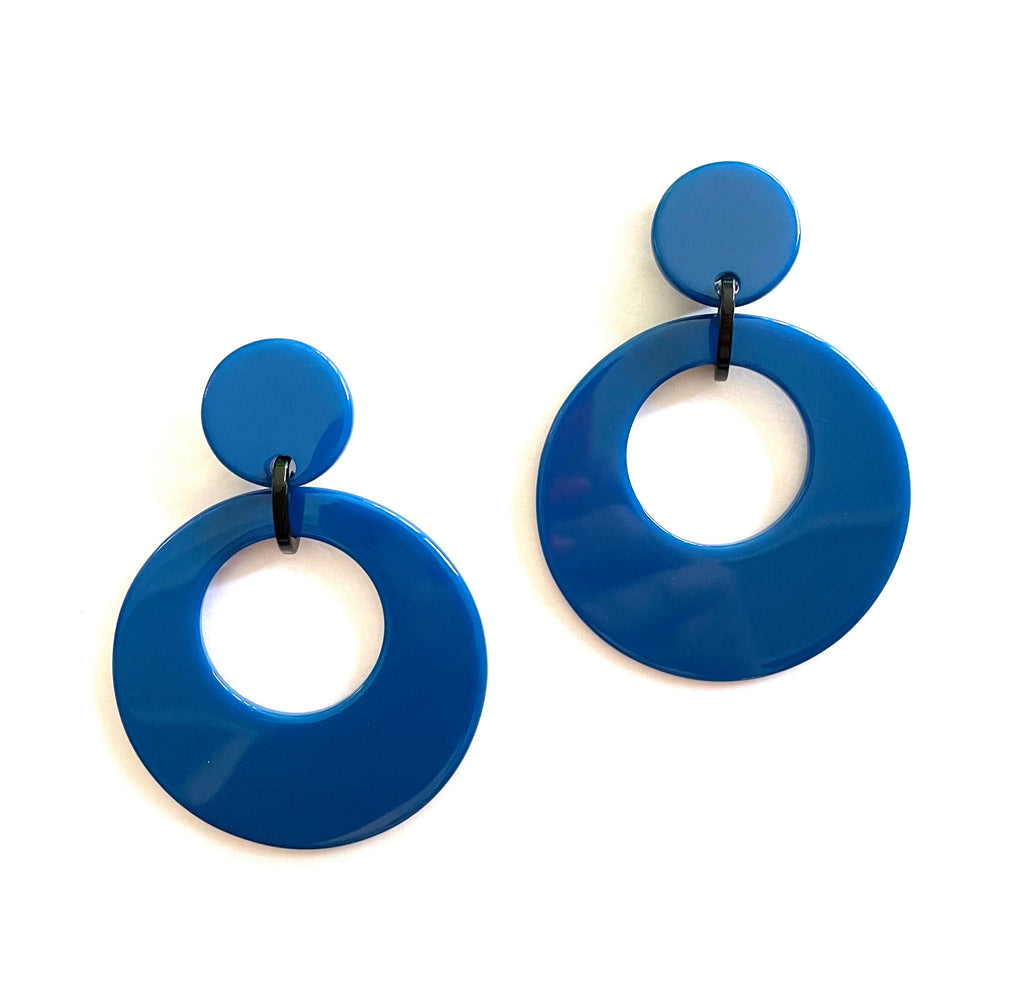 Marion Godart Huge Blue Hoop Earrings