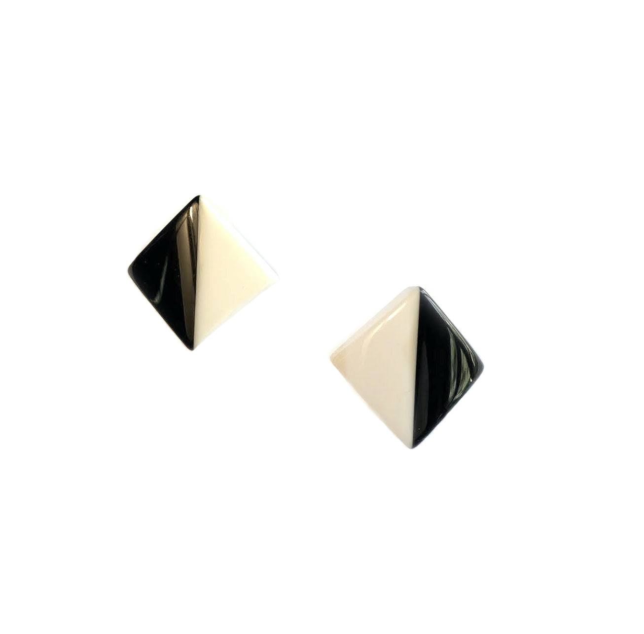Marion Godart Black & Ivory White Art Deco Earrings