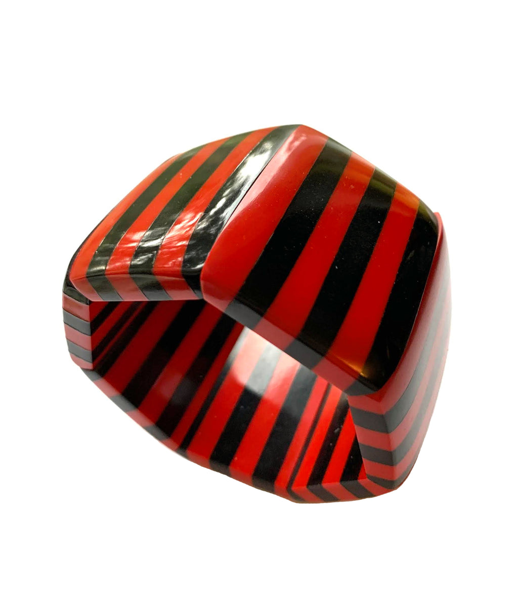 Marion Godart Striped Bracelet in Black & Red