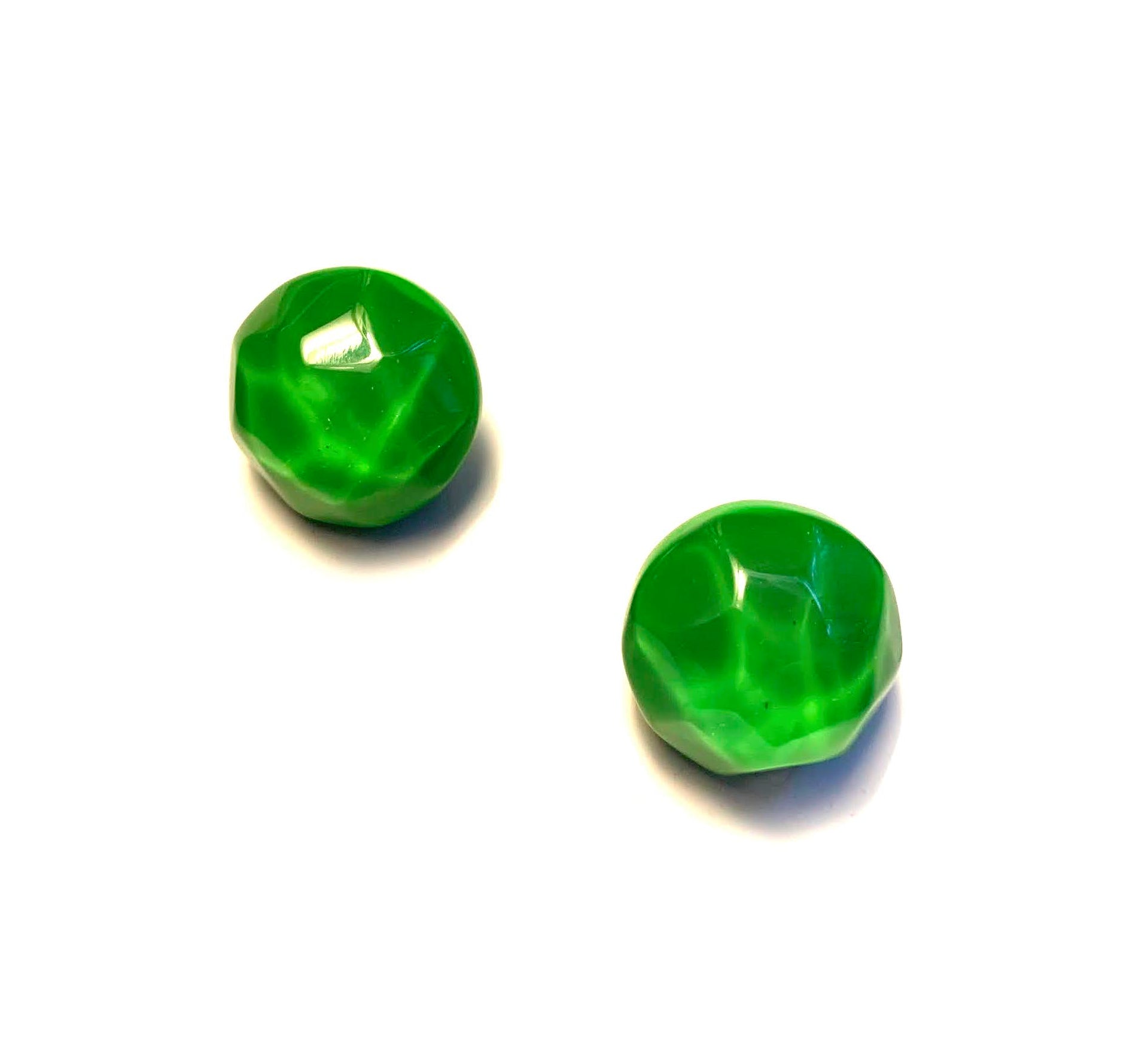 Marion Godart Faceted Round Green Earrings
