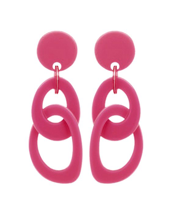 Marion Godart Shiny Pink Double Hoop Earrings