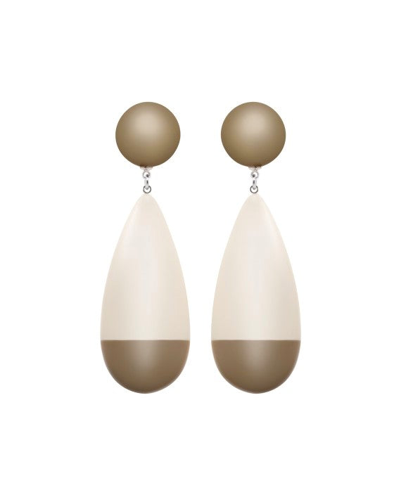 Marion Godart Oversized Dew Drop Earrings in Beige