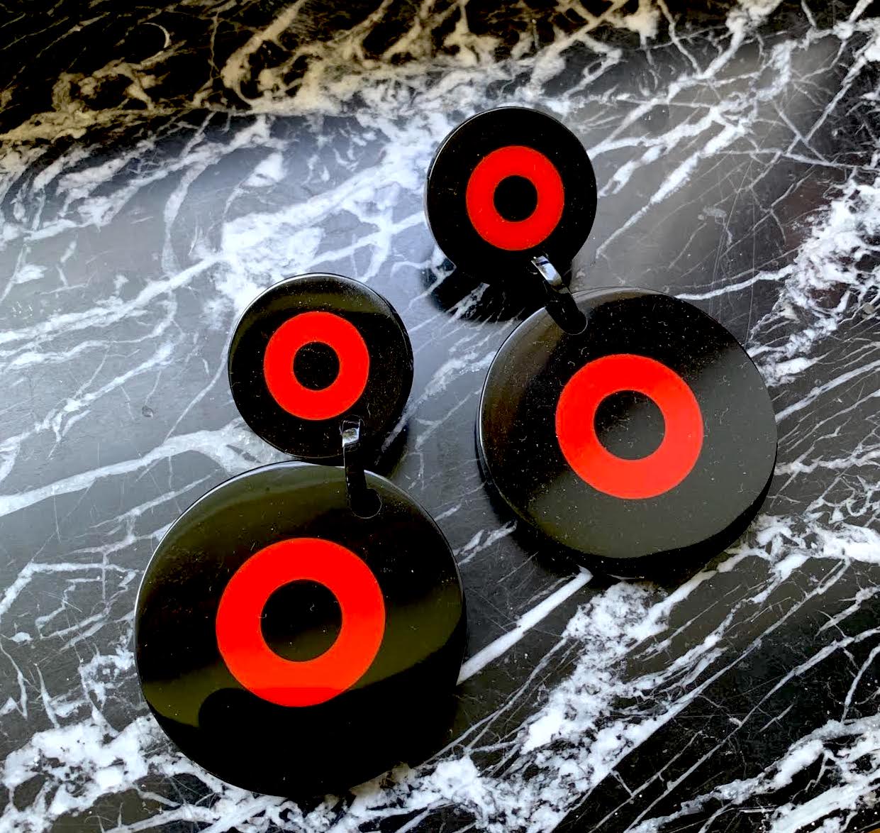 Marion Godart Hypnotic Earrings in Red & Black