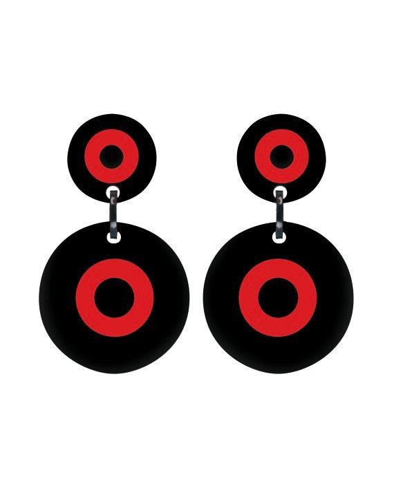 Marion Godart Hypnotic Earrings in Red & Black