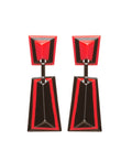 Marion Godart Art Deco Earrings in Red and Black