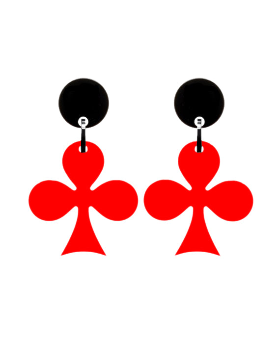 Marion Godart Red Clubs Casino Earrings