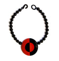 Marion Godart Red and Black Round Statement Necklace