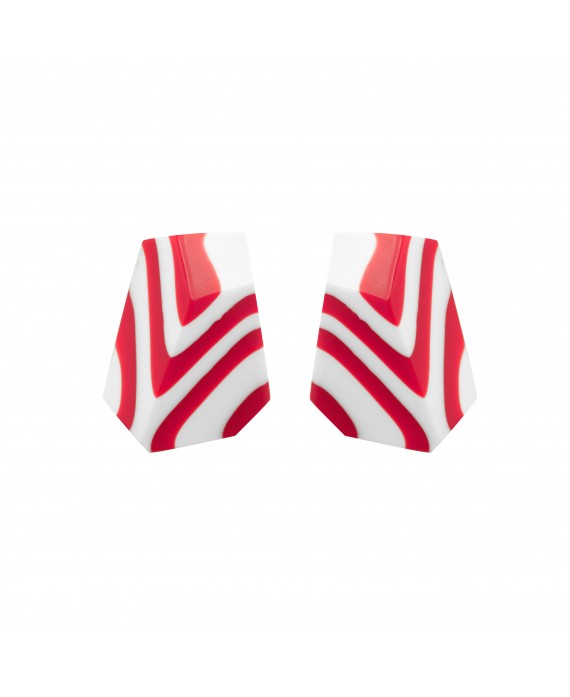 Marion Godart White & Red Earrings