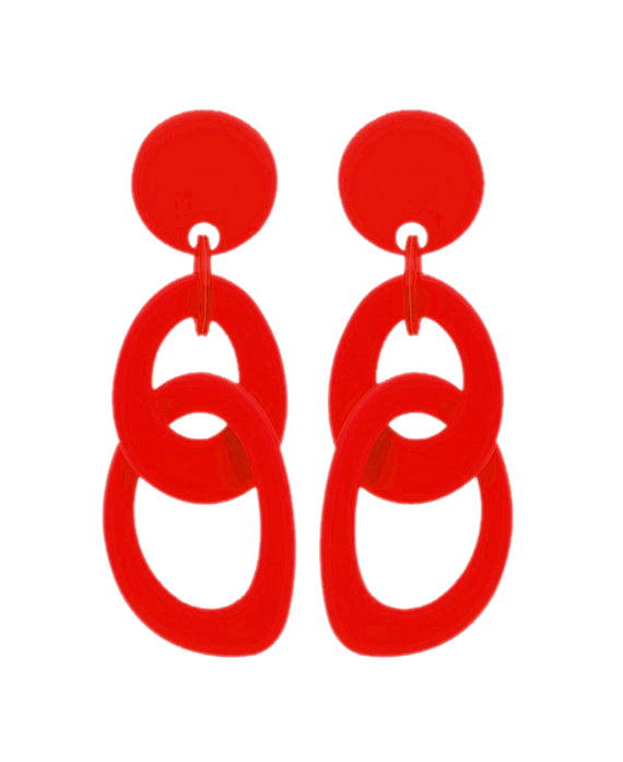 Marion Godart Red Double Hoop Earrings