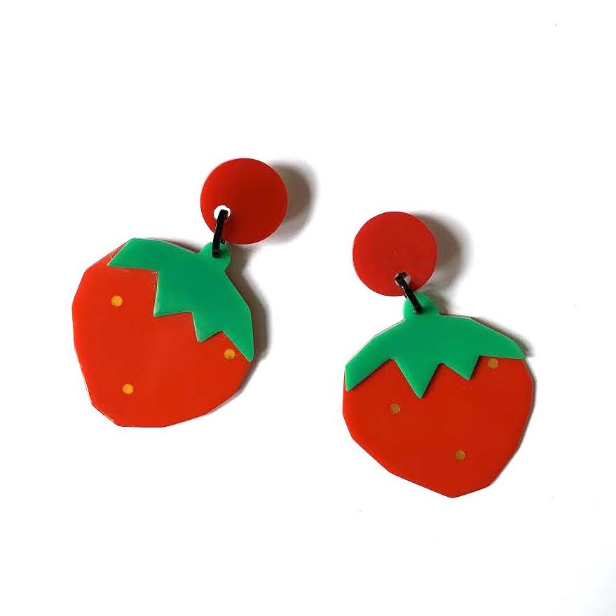 Marion Godart Large Red Strawberry Earrings