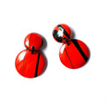 Marion Godart Red & Black Round Earrings