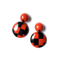Marion Godart Red & Black Retro Earrings