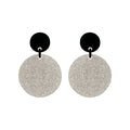 Marion Godart Round Earrings with Silver Glitter