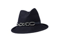 Misa Harada Black Wool Trilby with Crystals