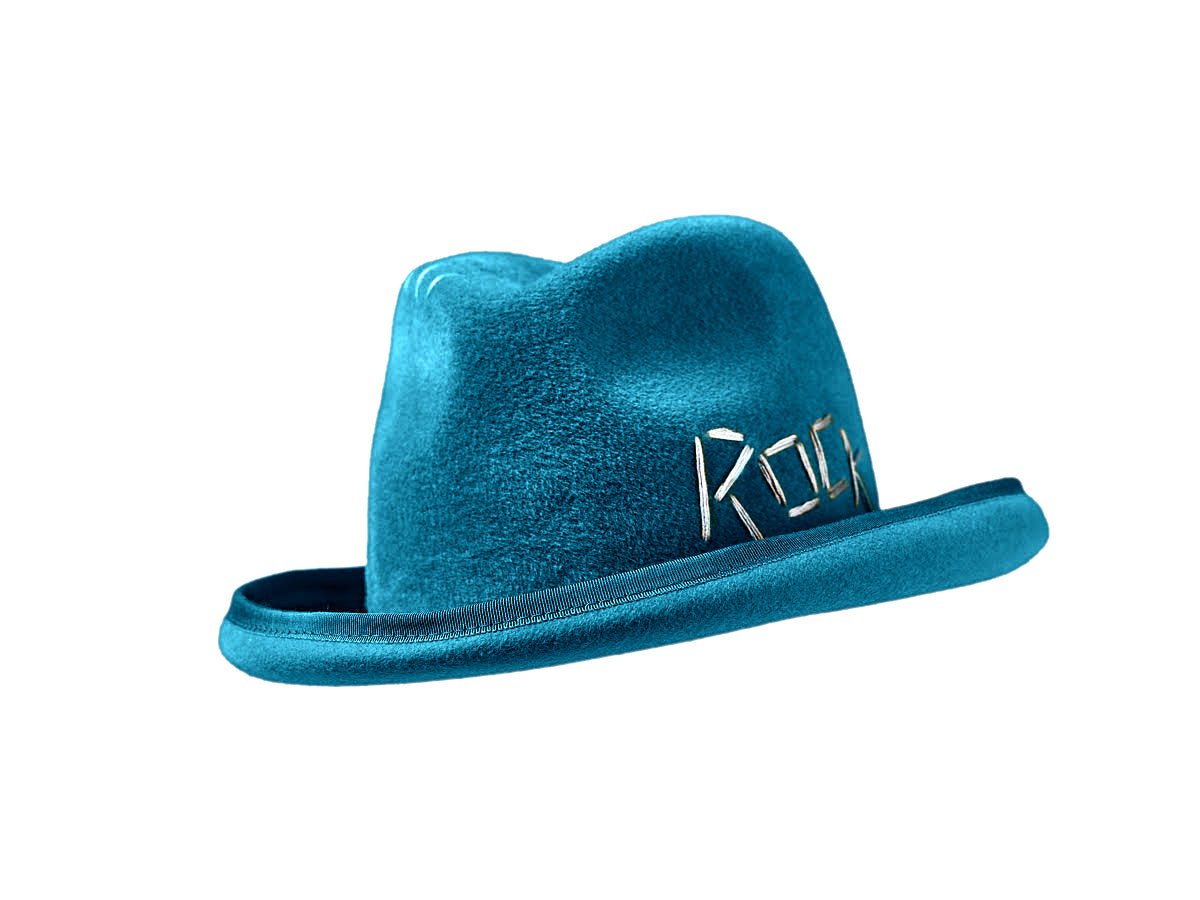 Misa Harada Turquoise Homburg Hat