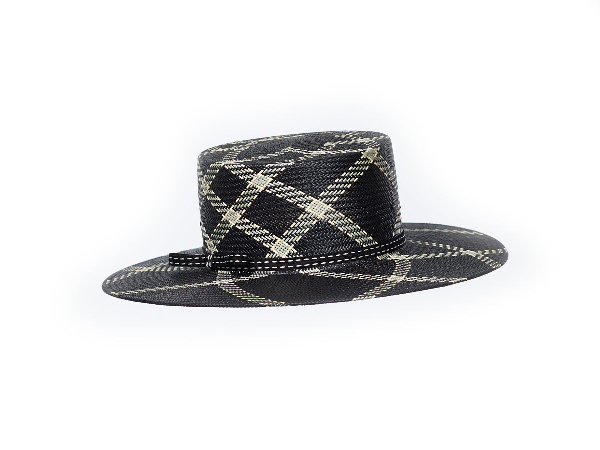 Misa Harada Black & White Large Boater Hat