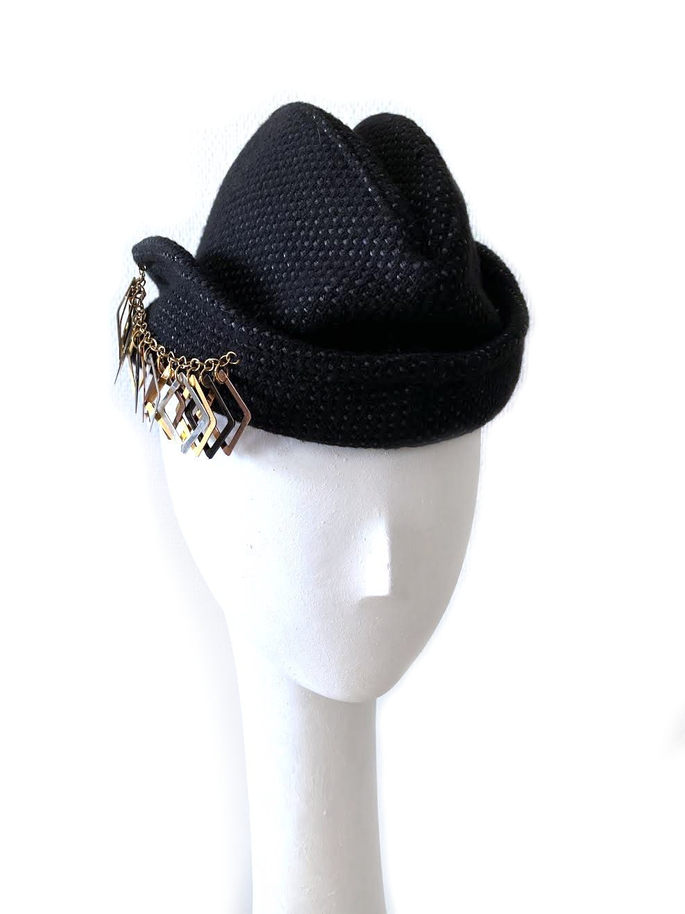 Misa Harada Garrison Hat in Black Wool