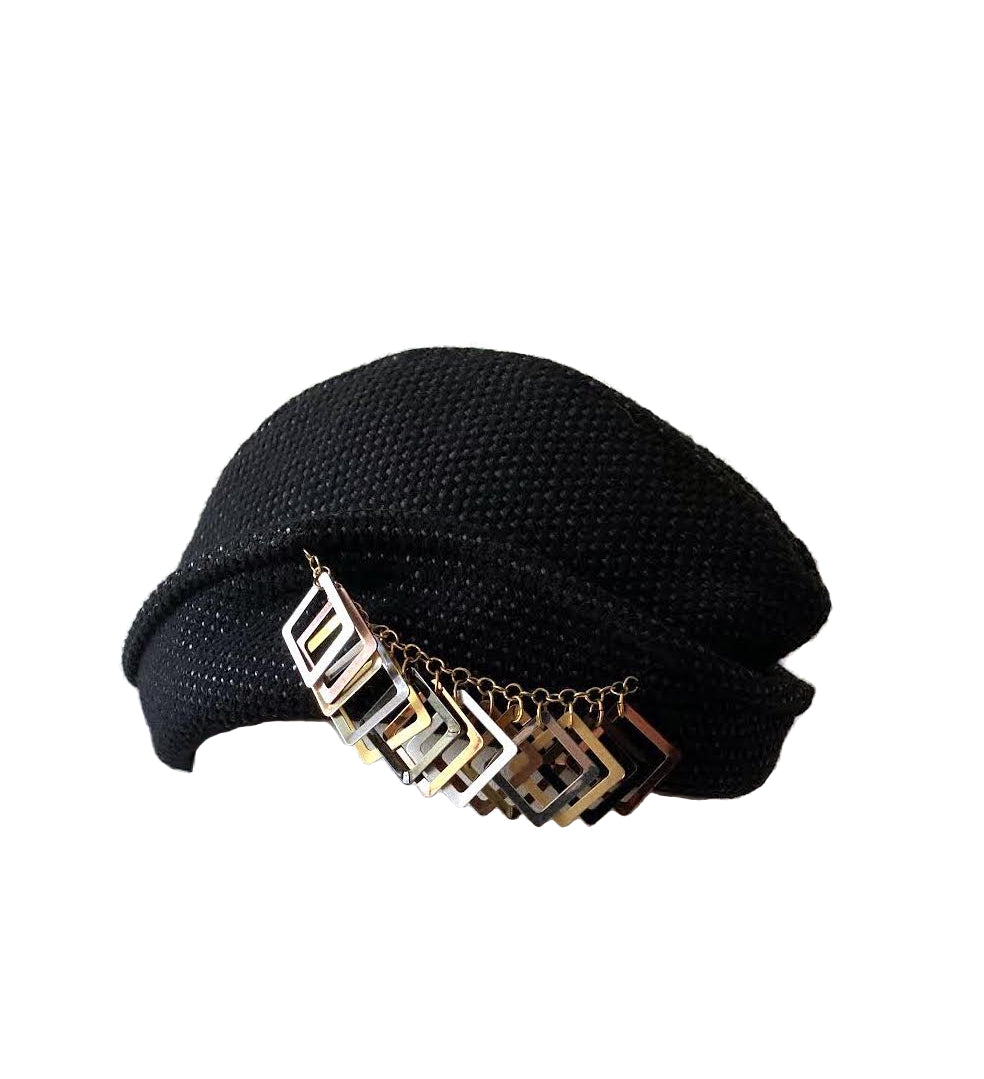 Misa Harada Garrison Hat in Black Wool