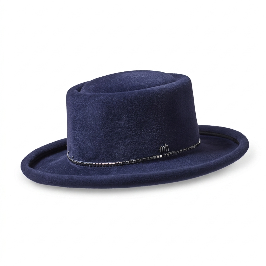 Misa Harada Navy Blue Boater Hat