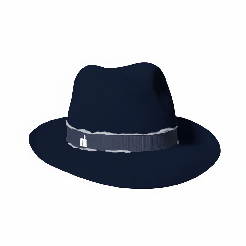 Misa Harada Dark Blue Luxurious Fedora