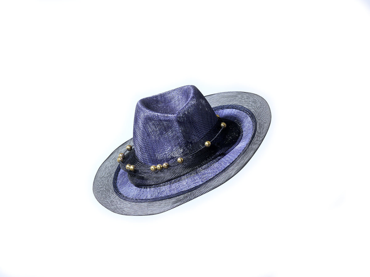 Misa Harada Miniature Trilby in Black & Navy