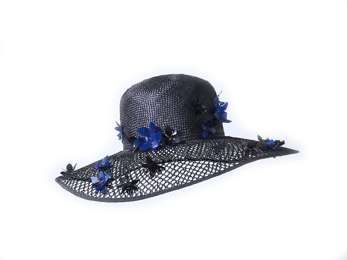Misa Harada Black Wide Brimmed Cloche