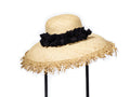 Misa Harada Wide Brimmed Riviera Hat with Black Ruffle