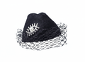 Misa Harada Black Hat with Veil and Surreal Eye Decoration