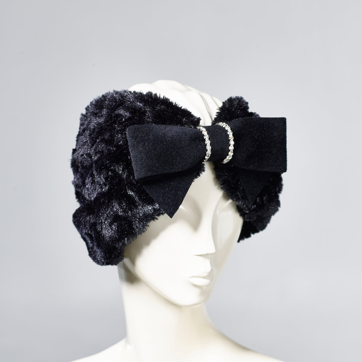 Misa Harada Black Faux Fur Hairband