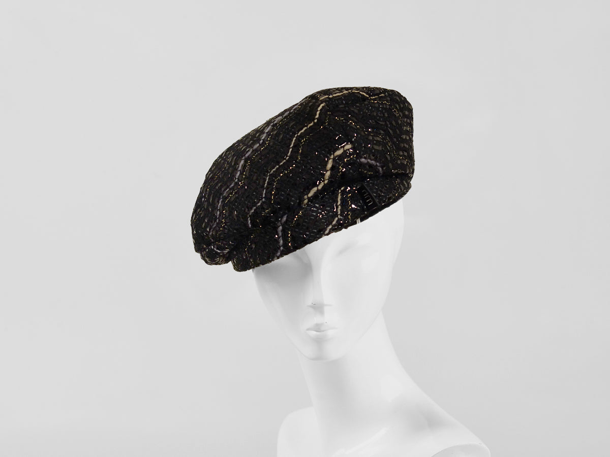 Misa Harada Black Tweed Beret