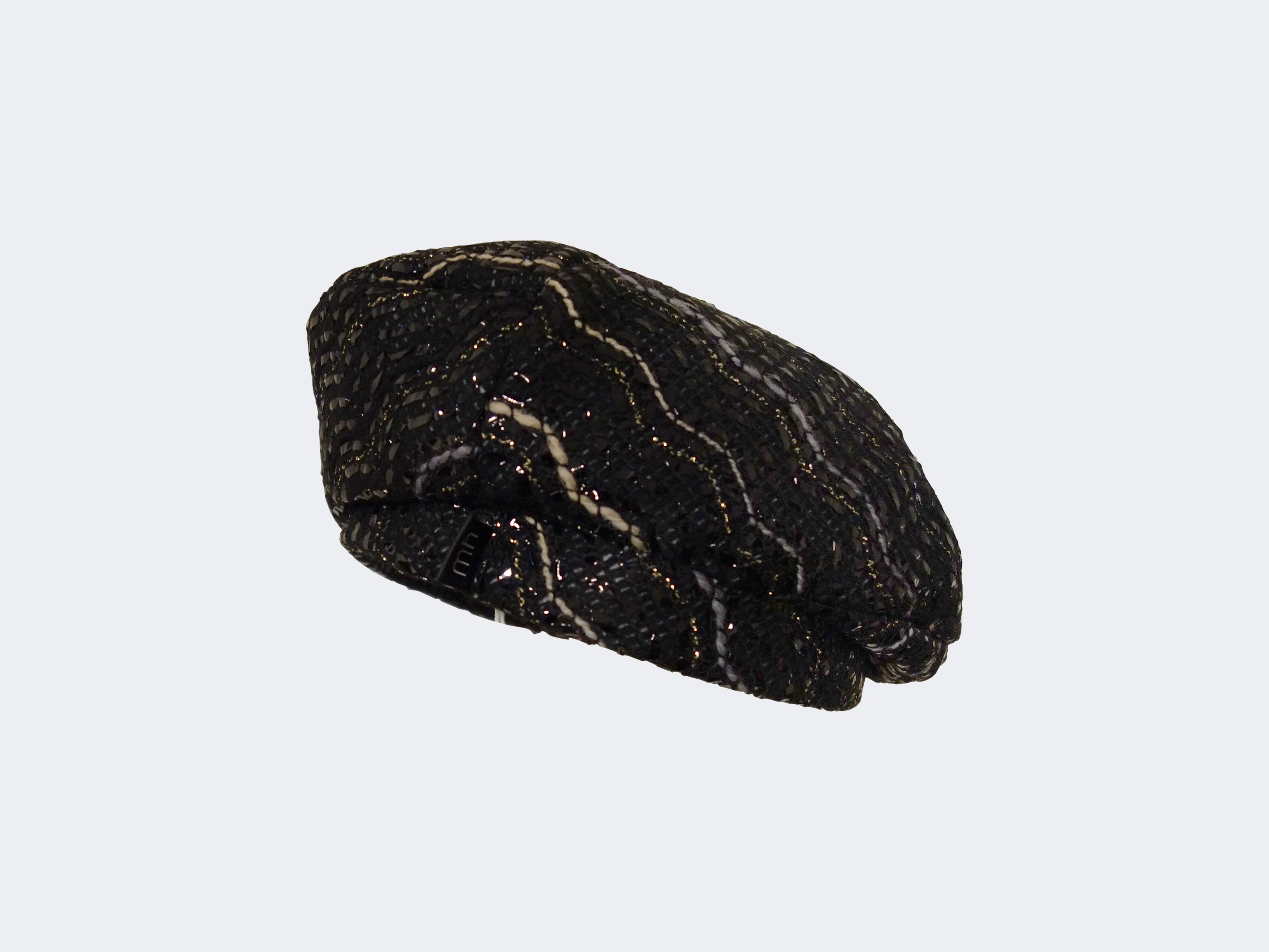 Misa Harada Black Tweed Beret