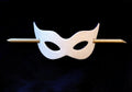 White Leather Mask Hair Buckle Pin