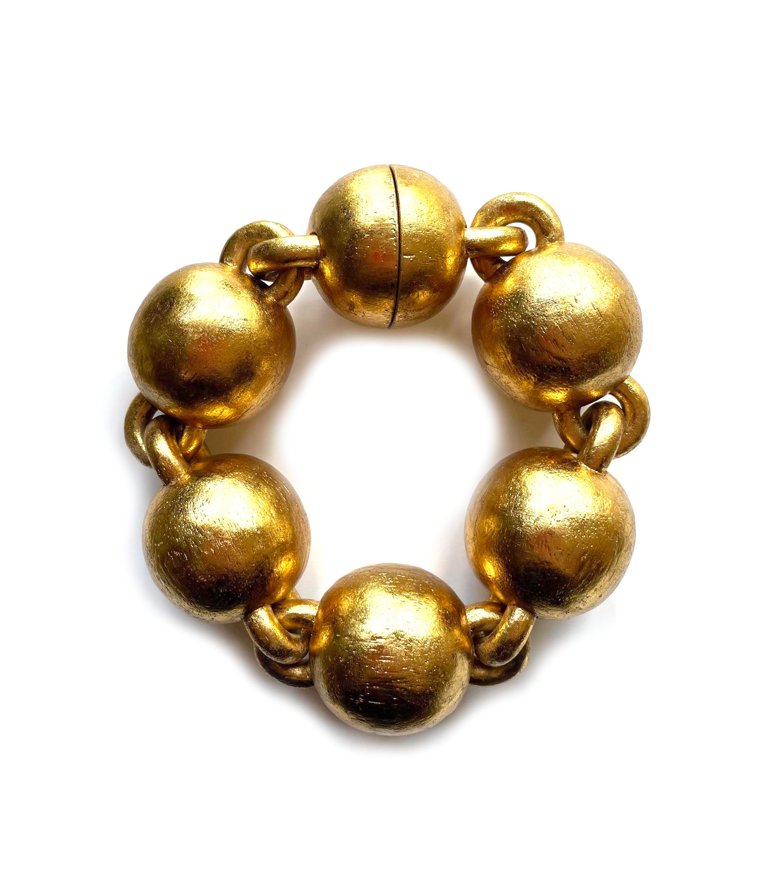 Monies Ball Chain Bracelet in Acacia & Gold Foil